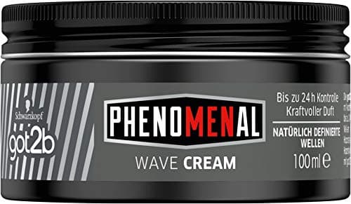 Image of got2b Phenomenal Wave Cream (100 ml), Hair Wax for Men Gives Naturally Defined Waves on Medium to Long Hair, Styling Cream for up to 24 Hours of Control