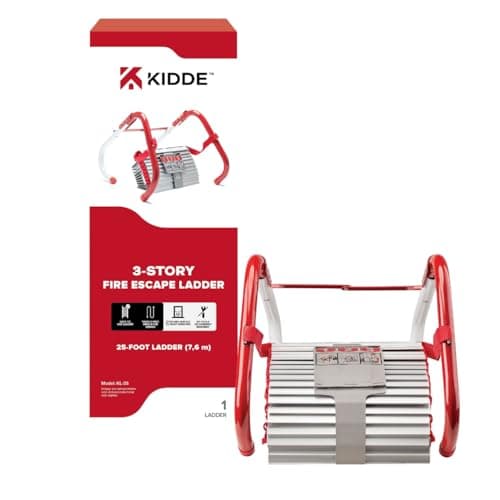Image of Kidde KS468094 25ft 3-Storey Escape Ladder, Red/White