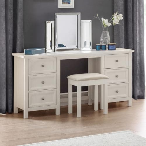 Image of Julian Bowen Surf White Wood Maine Dressing Table