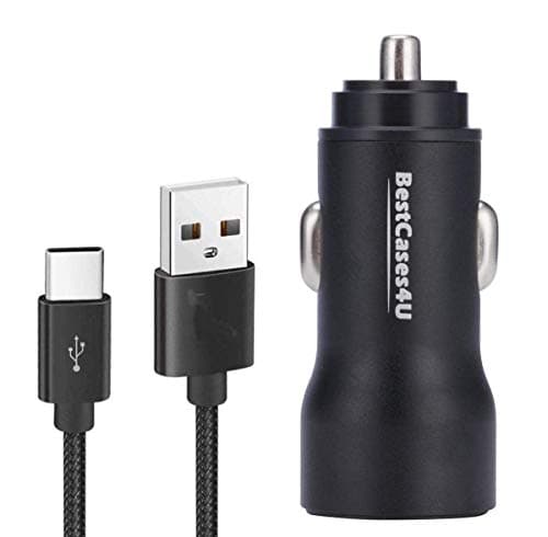 Image of NWNK13 Samsung Galaxy J3 2017 Black in Car Charger 2 Port USB Car Adapter Fast Charging 3.4A with 1mt / 3.3ft Micro USB Cable Compatible for Samsung J3 Model J330