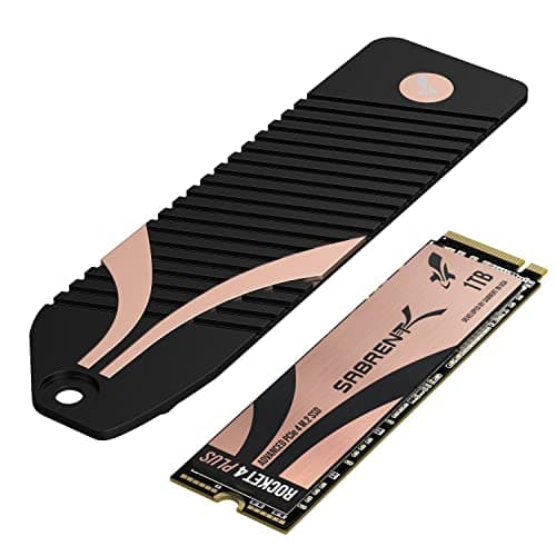 Image of SABRENT M.2 NVMe SSD 1TB Gen 4 with PS5 Heatsink, Internal Solid State 7000MB/s Read, PCIe 4.0 M2 Hard Drive for Gamers, Compatible with PlayStation 5, PS5 Console (SB-RKT4P-PSHS-1TB)
