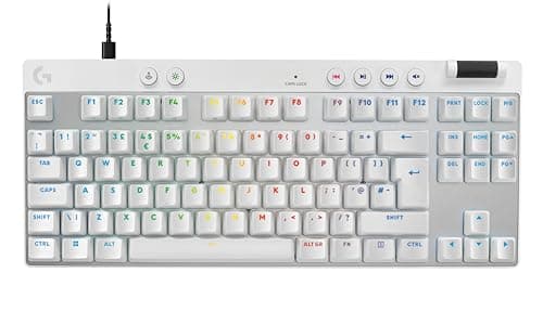 Image of Logitech G PRO X TKL RAPID Tenkeyless Wired Gaming Keyboard With Magnetic Analog Switches,Trigger Mode, Adjustable Actuation, and Customisable RGB Lighting, QWERTY UK English Layout - White