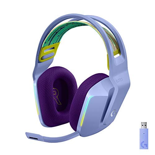 Image of Logitech G G733 LIGHTSPEED Wireless Gaming Headset with suspension headband, LIGHTSYNC RGB, Blue VO,CE mic technology and PRO-G audio drivers, Lightweight, 29 Hour battery life, 20m range - Lilac