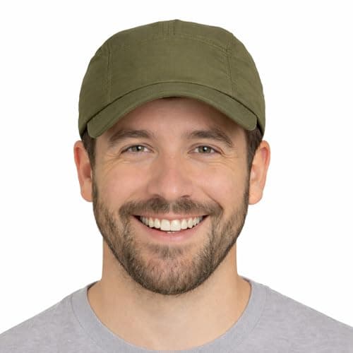 Image of Outdoor World Unisex Folding Peak Baseball Cap – Lightweight Breathable Sun Hat – One Size Adjustable Fit – Durable Packable Cap for Hiking, Walking, Running, Sports & Everyday Outdoor Use (Olive)