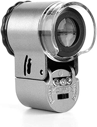 Image of 50X Portable Pocket Size Magnifying Glasses with UV and LED Light Mini Lightweight Handheld Microscopes Professional Tricomes, Jewelry,Coin, Bud, Plant, Science, Magnifying Glass