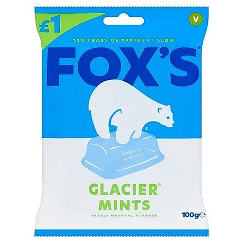 Image of Fox's Glacier Mints Made With Natural Mint Oils. 100g [No Artificial Colours]