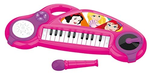 Image of Lexibook, Disney Princess, Electronic Piano for Children with Light Effects, Microphone, Drums, Built-in Speaker, Demo Tunes, DJ Player, Pink/Purple, K704DP