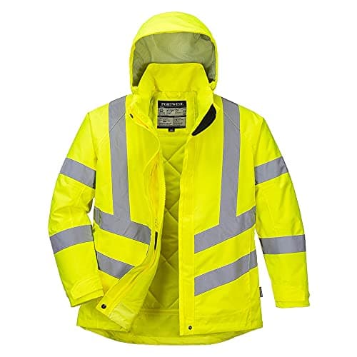 Image of Portwest LW74 Women's Hi Vis Waterproof Jacket - Reflective Insulated Winter Safety Jacket Yellow, Medium