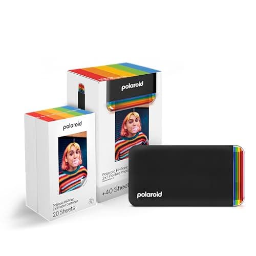 Image of Polaroid Bundle Hi-Print+Paper - 2nd Generation - Bluetooth Connected 2x3 Pocket Photo, Dye-Sub Printer - Black