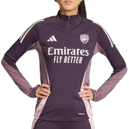 Image of Arsenal Women's Training Sweatshirt 1/4 Zip Plum adidas 24/25, purple, XL