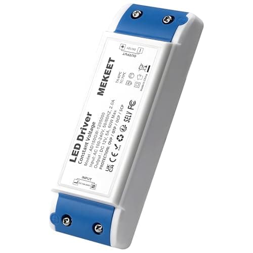 Image of LED Transformer 60w, 12V Power Supply Driver Adapter 240V AC to 12V DC 5A - Constant Voltage for LED Strip Lights, Cabinet, Display and G4, MR11, MR16 Bulbs Driver