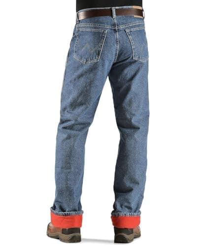 Image of Wrangler Rugged Wear Men's Woodland Thermal Jean, Stonewashed Denim, 34W / 34L