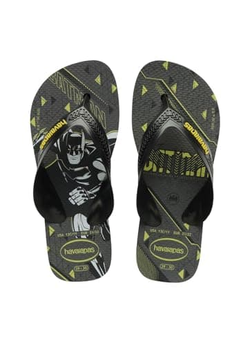 Image of Havaianas Kids Max Herois Boys FlipFlop Black/Yellow 4.5/5 UK