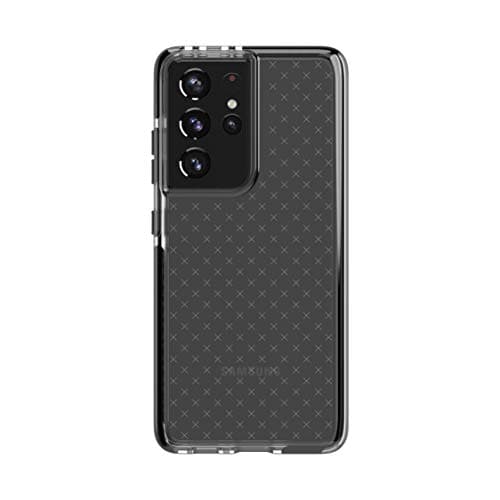 Image of tech21 Evo Check for Samsung S21 Ultra 5G - Germ Fighting Antimicrobial Phone Case with 12 ft. Drop Protection, Smokey/Black