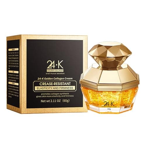 Image of 24K Gold Collagen Cream, With Snail Mucus Secretion, Anti-Wrinkle Elasticity and Firmness, Day Cream Face Moisturiser, Skin Brightening Pores Shrinking Skin Care Smooth 60g
