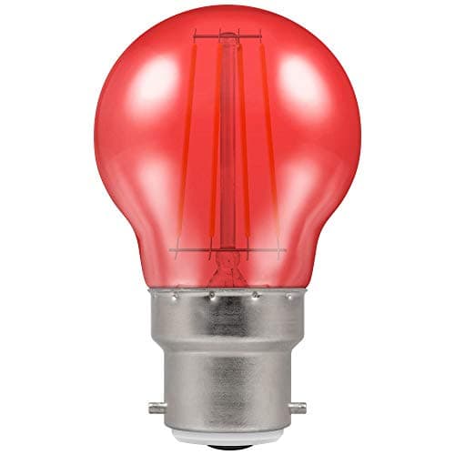 Image of Crompton 4w LED Harlequin Filament Round BC-B22 Blue, Green, Red, Pink, Yellow (Red)