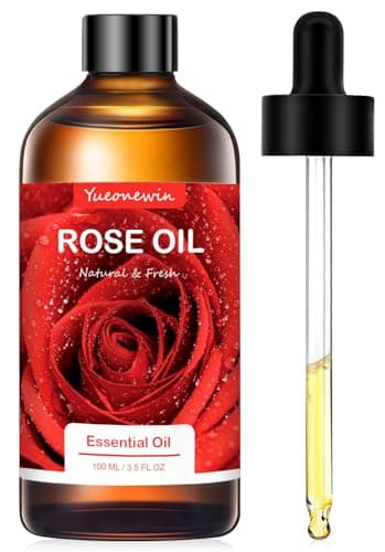 Image of Rose Oil 100ml, Pure Rose Essential Oils for Diffusers, Essential Oil Aromatherapy Fragrance Oils for Massage, DIY, Soap Making, Candle Making, Bath Relaxation, Christmas Gifts for Women