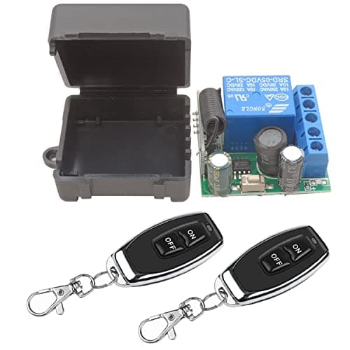 Image of DieseRC Wireless Remote Control Switch 433Mhz 5V 12V 24V 1 Channel Radio Control Relay Receiver with 2 Transmitters keyfobs Potential-Free Contacts Relay Controller