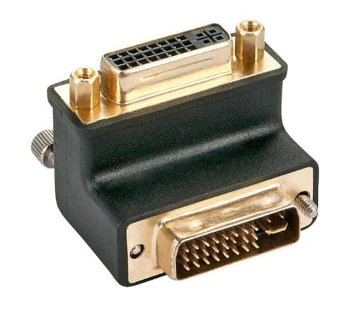 Image of LINDY DVI-I Male to DVI-I Female 90° Adapter Down