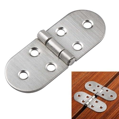Image of Spring Loaded Flap Hinge 185 Degree Folding, Heavy Duty Brass and Stainless Steel Drop For Leaf Table Hinge for Sewing Machine Cabinet Flip Top, Positionable(1Pcs Stainless steel)