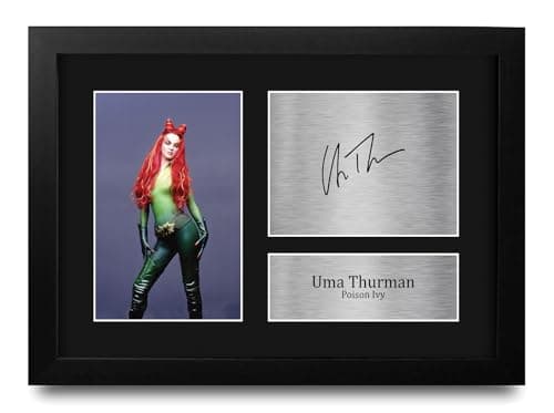 Image of HWC Trading Uma Thurman Batman & Robin 1997 Poison Ivy Gifts Printed Signed Autograph Picture for Movie Memorabilia Fans - A4 Framed