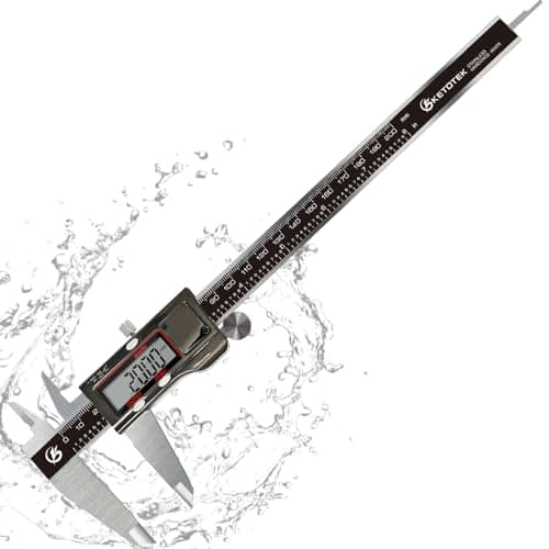 Image of KETOTEK Digital Vernier Caliper, 200mm Stainless Steel Electronic Caliper Measuring Tool Micrometer IP54 Waterproof 8 Inch