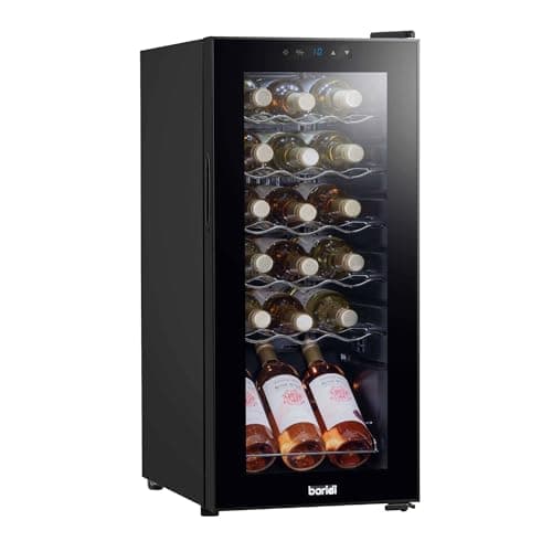 Image of Dellonda Baridi 18 Bottle Wine Cooler Fridge with Digital Touch Screen Controls & LED Light, Black - DH6