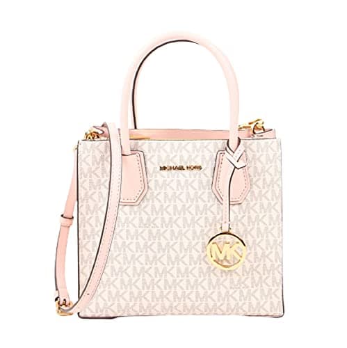 Image of Michael Kors MERCER MEDIUM MESSENGER CROSSBODY SATCHEL POWDER BLUSH MULTI