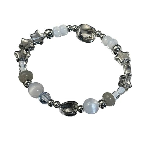 Image of [YIGZYCN] Crystal Star Beads Bracelet Y2K Cool Star Wristband Sweet Look Hand Chain Party Gift Women Men Couple Y2K Cool Star Wristband Bracelet Personalized Fashion Bracelet