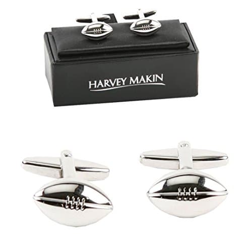 Image of Harvey Makin CL218 Pair of Cufflinks - Rugby Ball