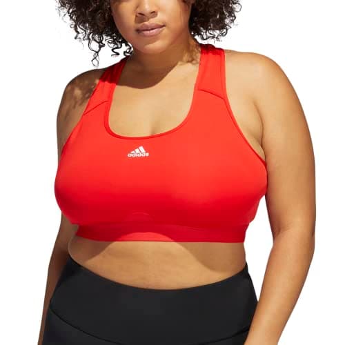 Image of adidas Women's Powerreact Training Medium Support Bra, Red, 2X US