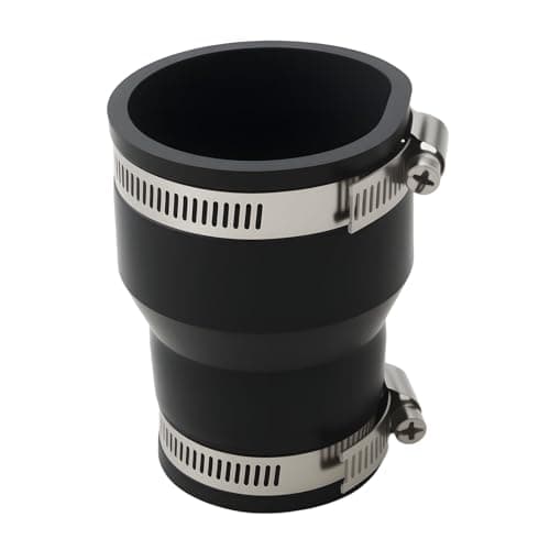 Image of 2" x 1.5" Flexible Reducer Rubber Coupling with Hose Clamps Reducing Connector Adapter for PVC Pipe Hose Fitting Pond Liner 2″ (50mm - 63mm) to 1.5″ (38mm - 50mm) Flexible Couplings Easy Installation