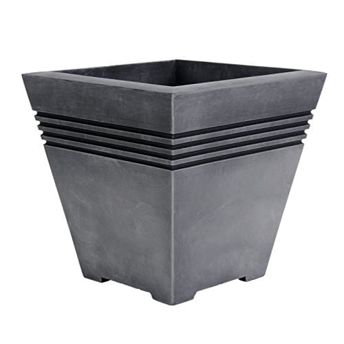 Image of SQUARE MILANO PLANTER - PEWTER