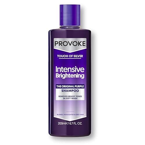 Image of PROVOKE Touch Of Silver Brightening Purple Shampoo 200 ml, Neutralises Yellow and Orange tones, Formulated with Violet and Blue Pigments