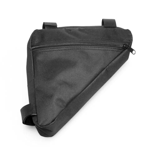 Image of AKORD Unisex Adult Bike Bicycle Cycle Frame Zipped Bag – Triangle Corner Storage Pouch with Zipper, 28cm, Black