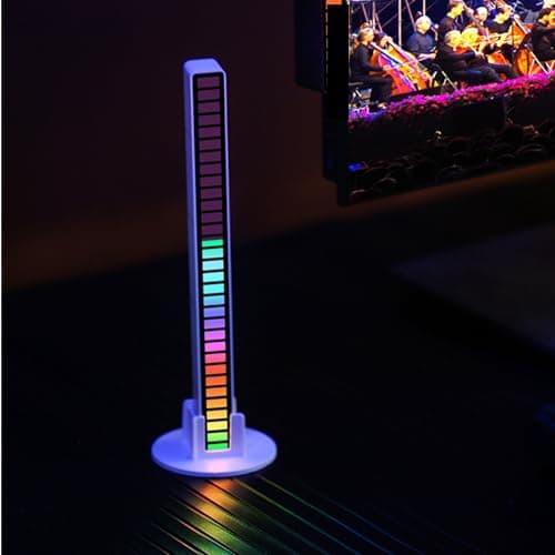 Image of LuminKing Music LED Bar Light - Synchs with Music & Sound, Displays Multiple Light Patterns, Retro Style, Rechargable Battery with USB, Very Lightweight & Portable, RGB