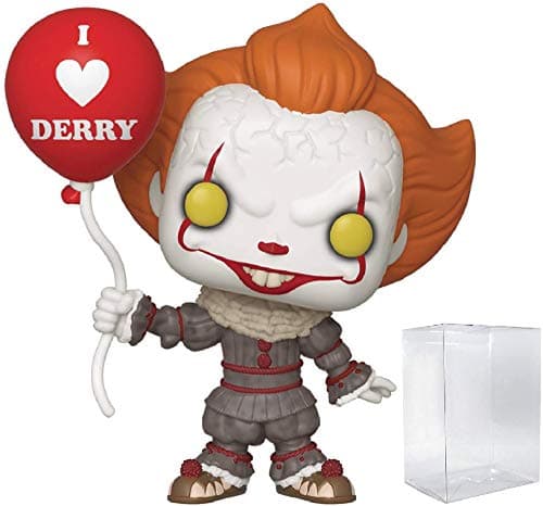 Image of POP Stephen King's It Chapter 2 - Pennywise with Balloon Funko Vinyl Figure (Bundled with Compatible Box Protector Case), Multicolored, 3.75 inches