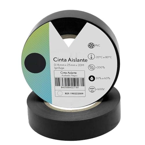 Image of Brightium Black PVC Wide Insulation Tape 25mm x 20m, Flexible and Durable for Electrical Insulation and Conductor Protection.