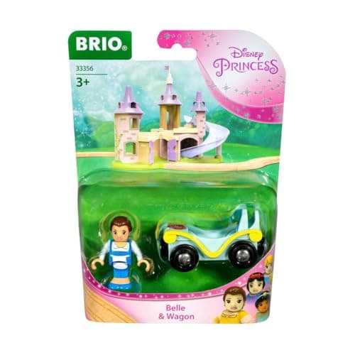 Image of BRIO World Disney Princess Belle and Train Carriage for Kids Age 3 Years Up - Wooden Railway Add On Accessories