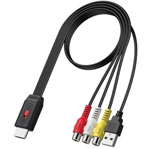 Image of Neoteck RCA to HDMI Converter 20cm AV to HDMI Cable Supports 16:9/4:3 Aspect Conversion for Game Console Plug and Play Widely Used in Wii/PS2/N64-Female Input
