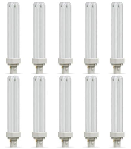 Image of 10 x Crompton CLD26SCW CFL Light Bulbs D 2 Pin G24d-3 26 Watt Cool White + Free MCD LED Keyring Torch