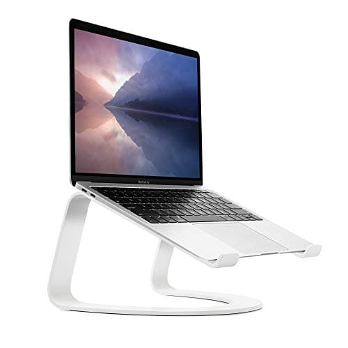 Image of Twelve South Curve Laptop Stand, MacBook Stand - Ergonomic Aluminum Laptop Holder for Apple, Dell, HP, Lenovo, Fits 11" to 17", White