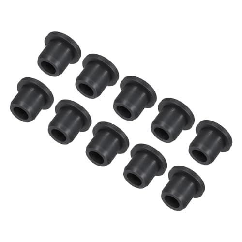 Image of sourcing map High Temp Silicone Plug Mount Dia 10mm/0.39 Inch T Shaped Solid Rubber Stopper Hole Plugs for Coating Plating Waterproof Sealing Plugs Black Pack of 10(OD 14mm/0.55 Inch)