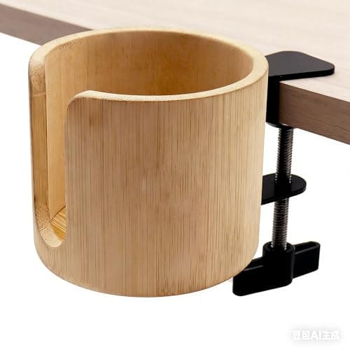 Image of Anti-Spill Table Edge Clamp Cup Holder - Desk Side Drinking Cup Holder Clip for Home & Gaming Desk Accessories (1 Pack)