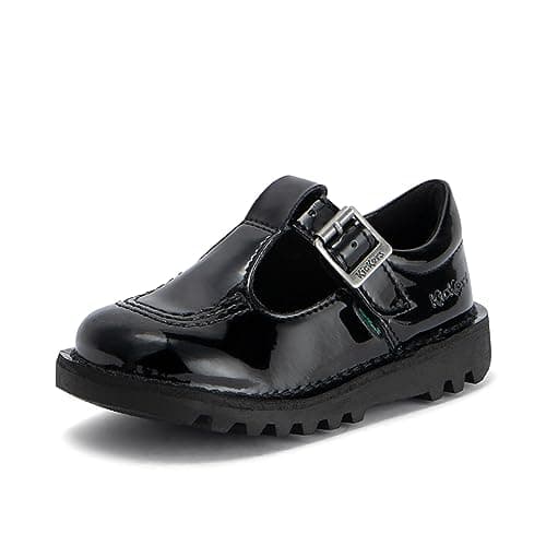 Image of Kickers Girl's Kick T Bar Black School Shoes | Classic & Stylish | Extra Comfortable | Premium Quality, Black, 8.5 UK Child