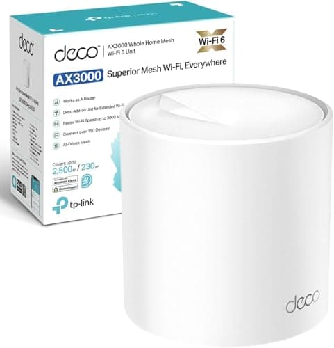 Image of TP-Link Deco Dual Band Mesh WiFi Router, 2402 Mbps WiFi 6 Router, 230m2 Coverage, Connect Over 150 Devices,Use as a Mesh Wifi Extender Booster,Parental Controls, Compatible with all Deco Models,Add on