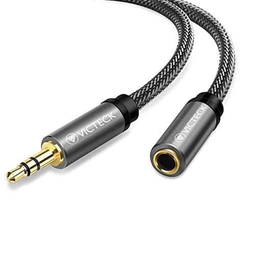 Image of VICTECK Headphone Extension Cable 3M, 3.5mm Stereo Jack Cable Male to Female aux Extension Cable Headphone Extension or Laptop iPhone iPad Tablet TV PS4 MP3 Speaker Smartphone (Nylon)