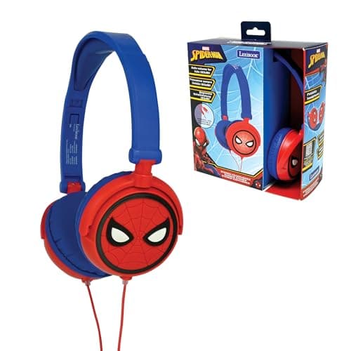 Image of LEXIBOOK, Spider-Man, Stereo Headphones, Kids Safe Volume, Foldable and Adjustable, red/Blue, HP010SP
