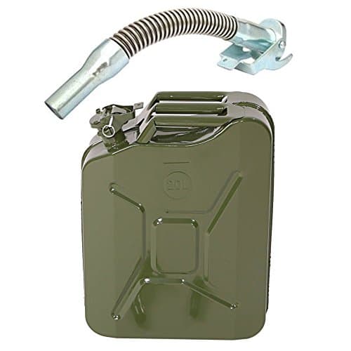 Image of Karlhome 20 L Metal Gas Can Fuel Tank Can Petrol Diesel Storage Can Portable with Flexible Spout, for Automobile Vehicle Off Road Emergency Supply, Green