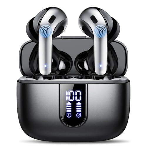 Image of Ear Buds Wireless Earbuds, 50H Playtime Bluetooth Earbuds, Bluetooth Headphones 5.3, Bass Boost 85%, In Ear Headphones with 4 ENC Call Noise Cancelling Mics, Earbuds IPX7 Waterproof, USB-C Pearl Black